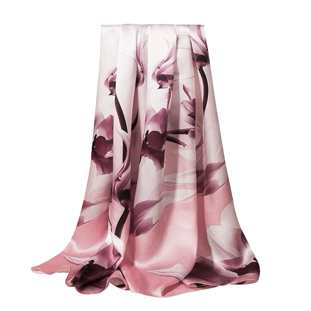 Foulard en soie 100 % naturelle – Écharpe longue et élégante pour femme