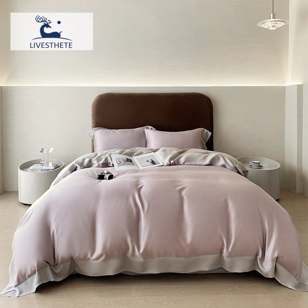 Parure de lit en soie naturelle 25 momme Bleu Saphir