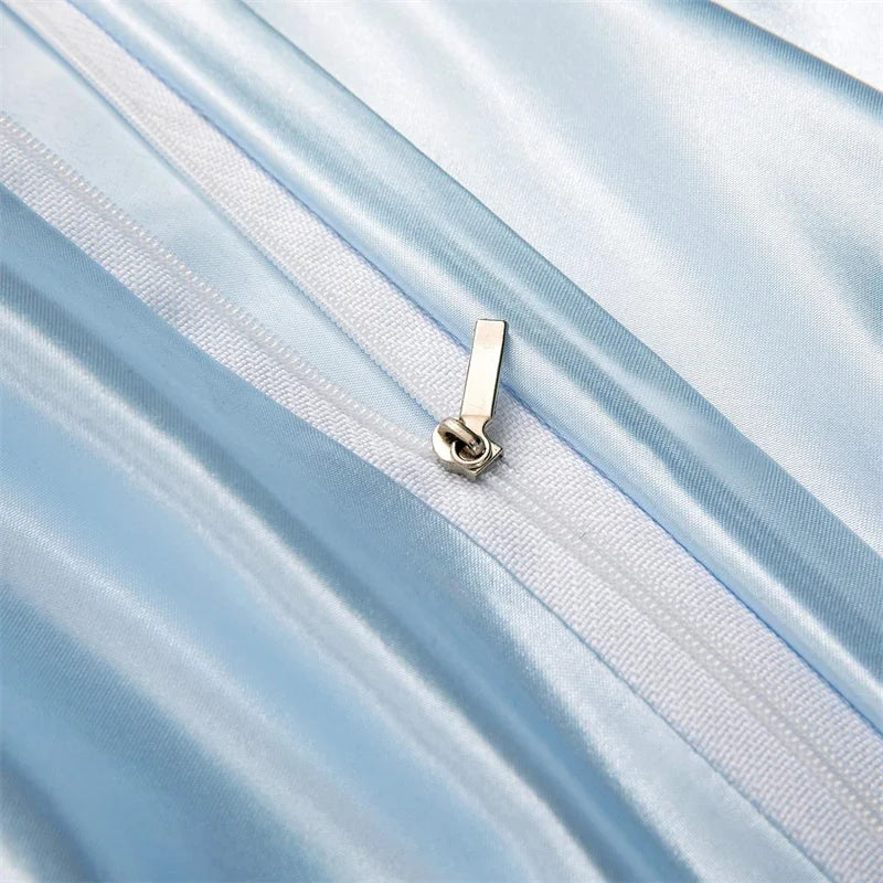 Parure de lit en soie couleur pastel