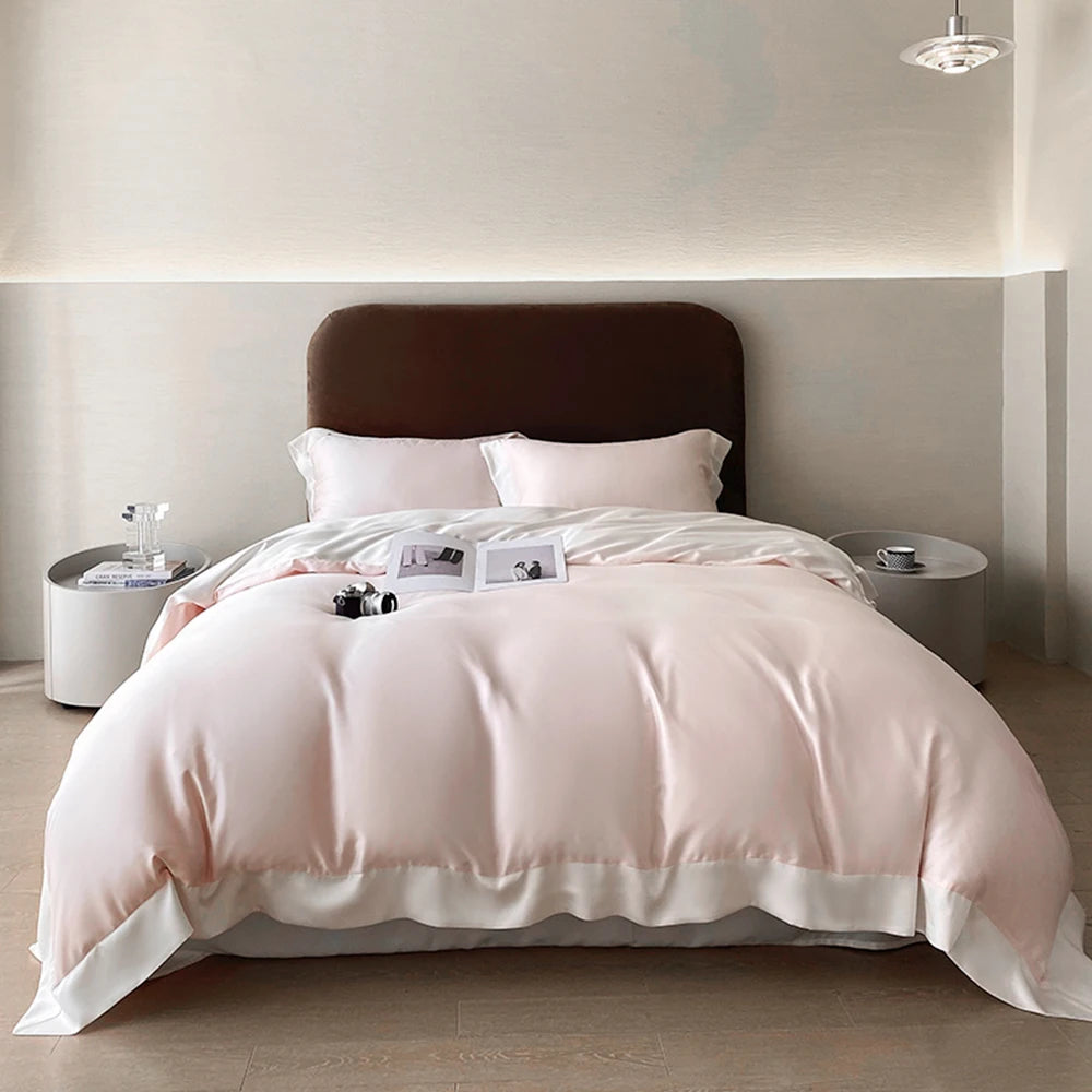 Parure de lit en soie naturelle 25 momme Bleu Saphir