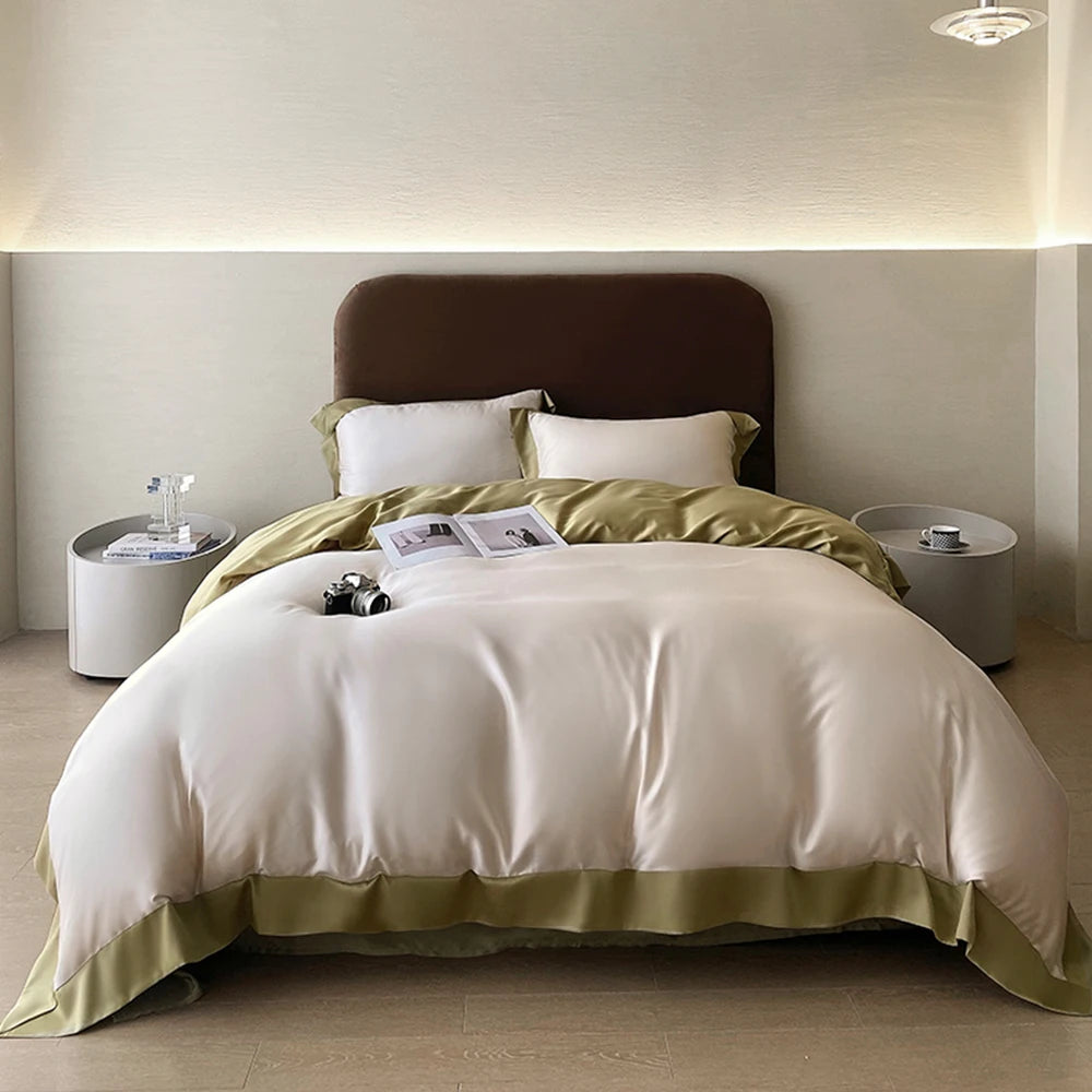 Parure de lit en soie naturelle 25 momme Bleu Saphir