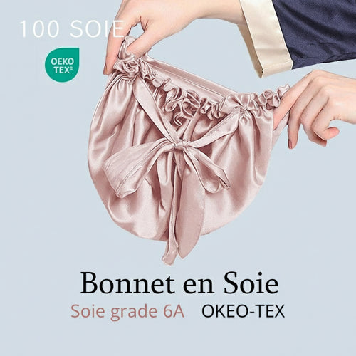 Bonnet en soie 22 mommes Oeko‑Tex – couleur rose, turban cheveux confortable pour dormir
