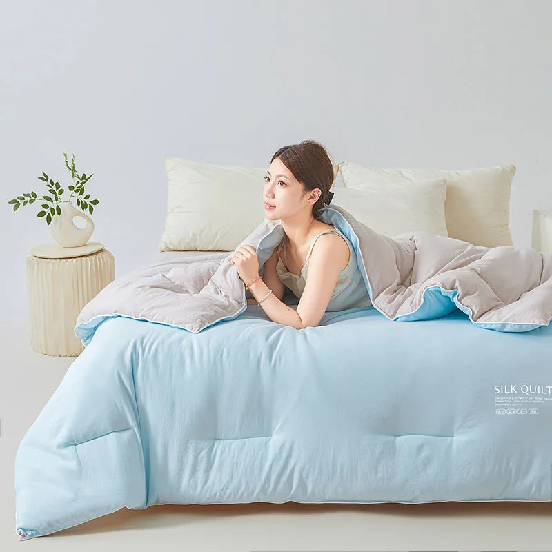 Propriétés respirantes de la couette en soie de mûrier