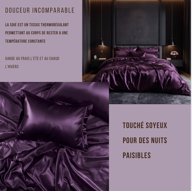 Parure de lit en Soie de Murier - Nina