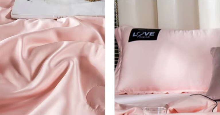 Couette d’été en soie de mûrier 100 % naturelle, légère et respirante ROSE 