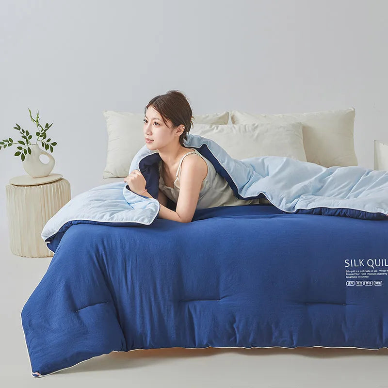 Couette garnissage Soie bleu