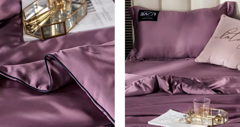 Couette en soie de mûrier naturelle créant une ambiance cocooning violet