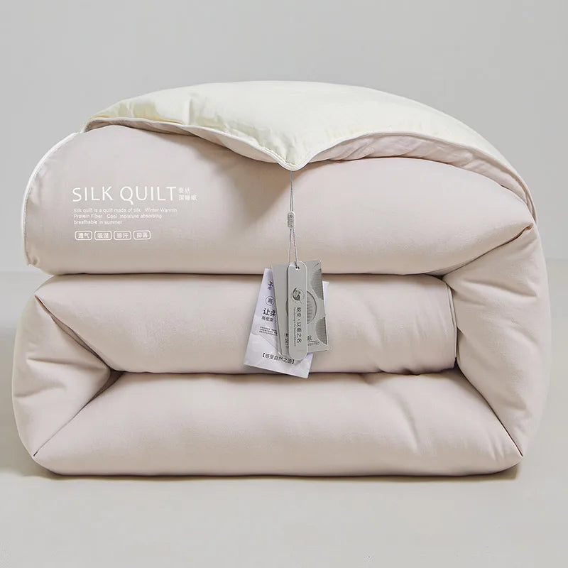 Couette en soie de mûrier 100 % naturelle pour toutes saisons BEIGE