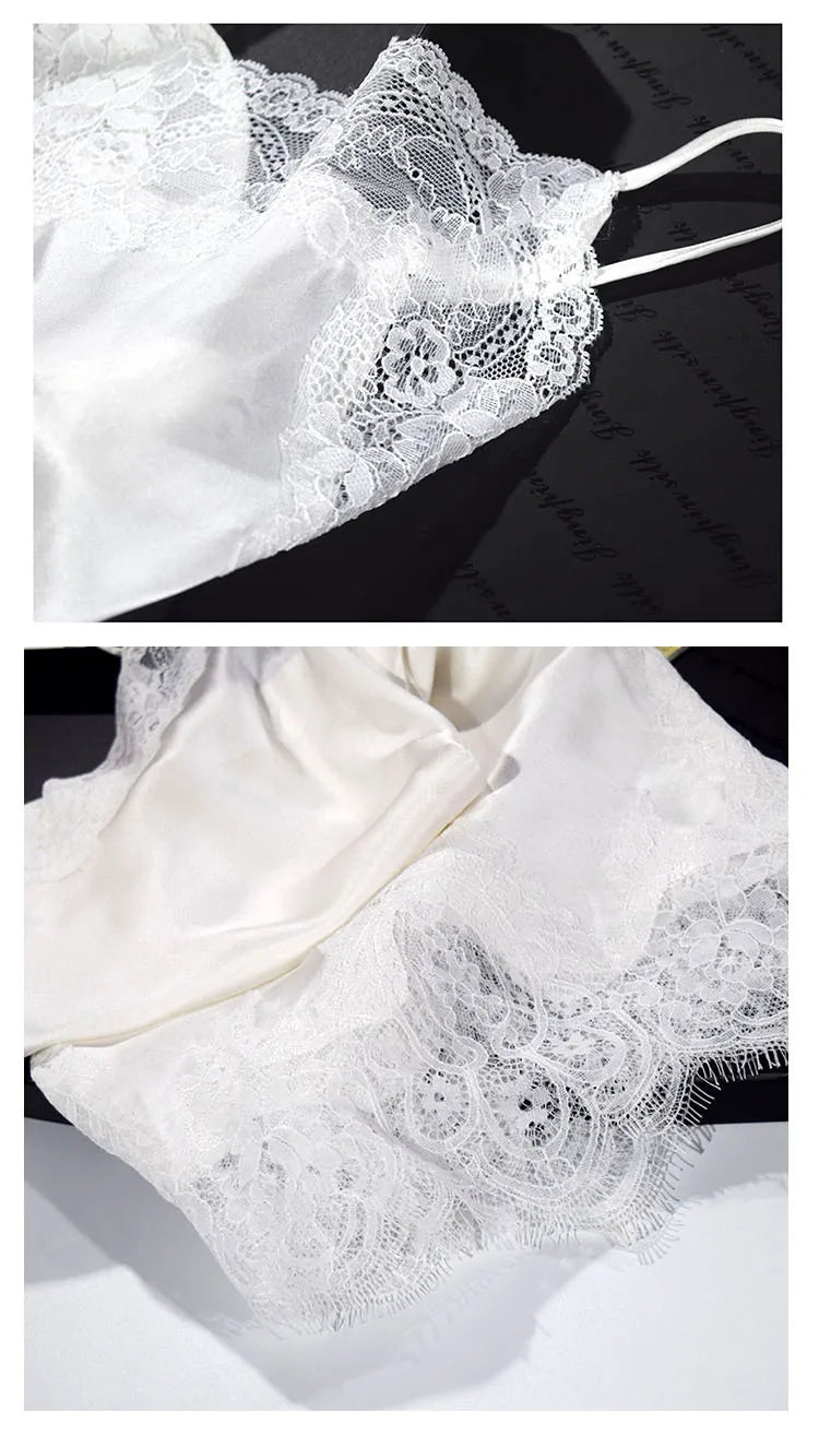 Kimono et peignoir en soie 100% naturelle, doux pour la peau et agréable à porter. Idéal pour soirées à la maison ou moments intimes. blanc