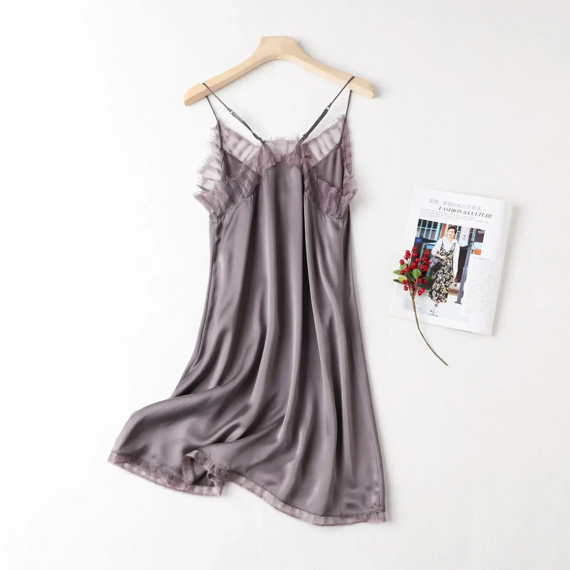 Nuisette femme soie Mulberry confortable et respirante violet