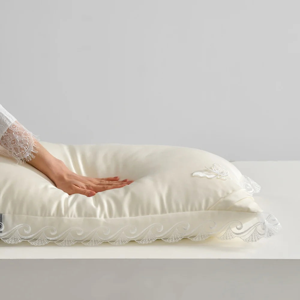 Oreiller soie soutien cervical confort premium