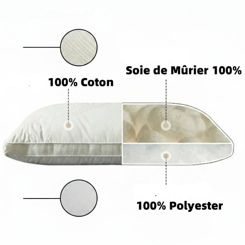 COUSSIN EN SOIE GARNISSAGE COCON DE SOIE  COUVERTURE EN COTON