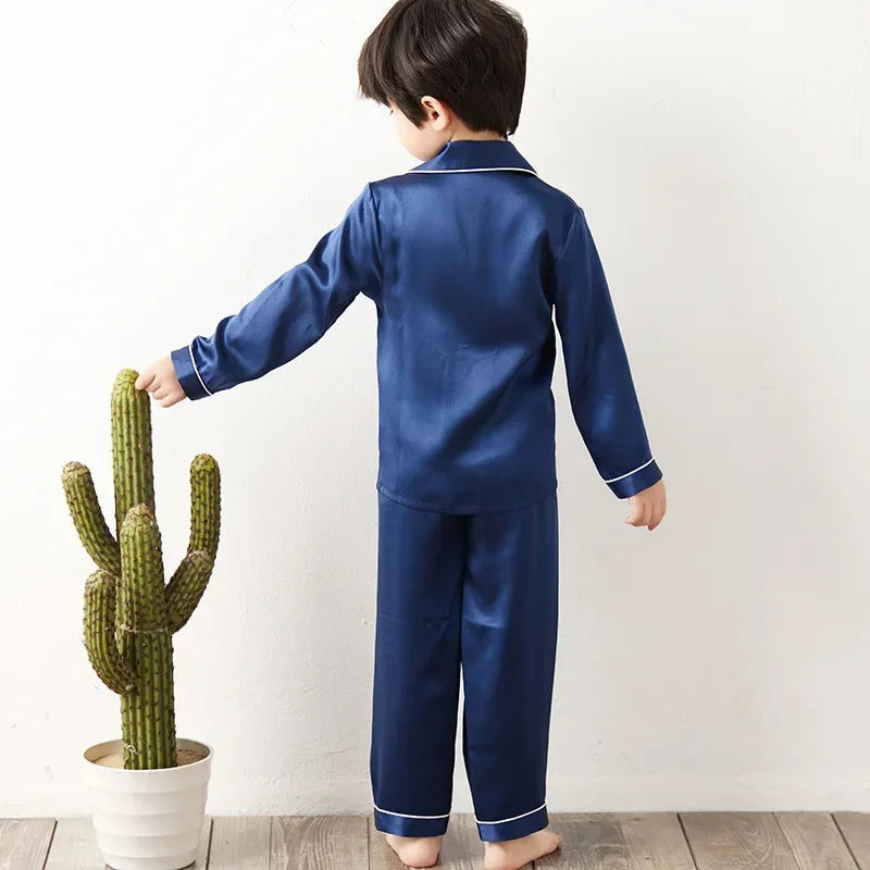 Ensemble pyjama enfant soie naturelle manches longues