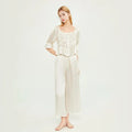 Ensemble pyjama soyeux style élégant blanc