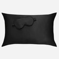 Taie d'oreiller en soie et marque de nuit assortie essence et soie couleur noir de la soie pour femme homme et enfant voyage