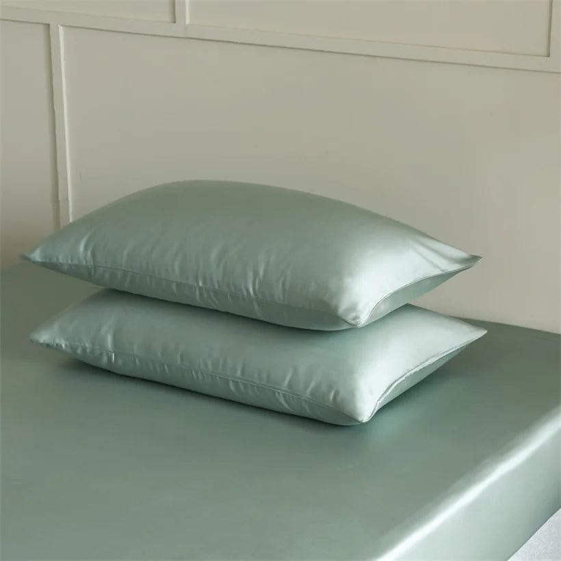 Taies d’oreiller en soie, couleur, menthe Essence et soie anti pli, visage, beauté nuit