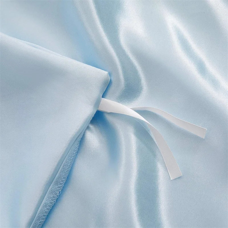 Parure de lit en soie couleur pastel