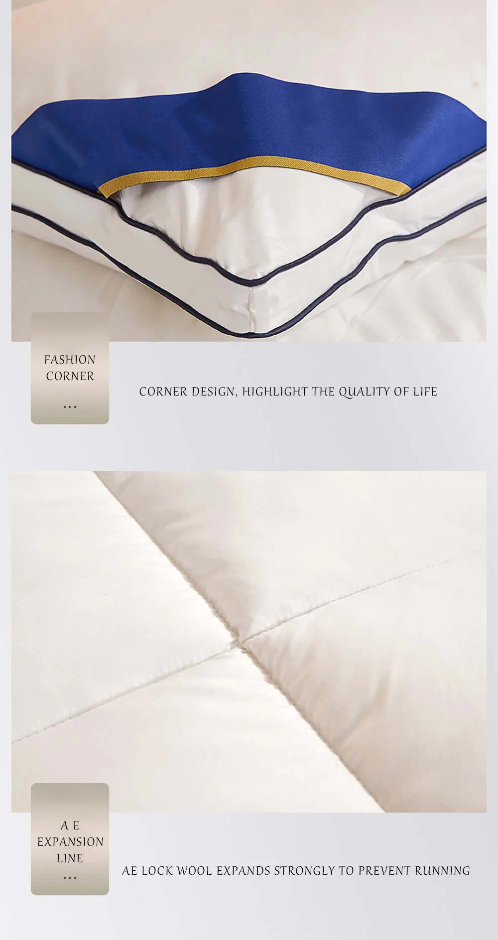 Couette en Duvet d'oie 95% Divers Bleu