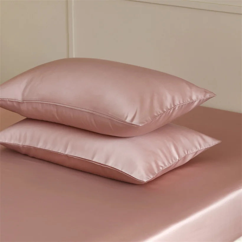 Taie d’oreiller en soie, rose, essence et soie, anti acariens, respirant