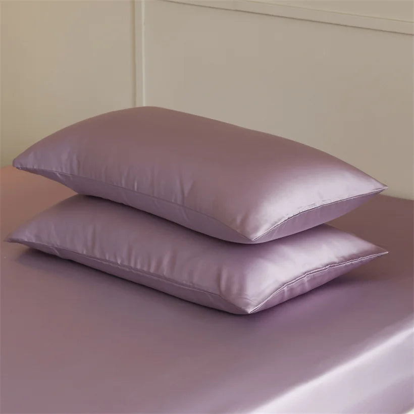 Taies d’oreiller en La soie soi, prune foncée, soie de mûrier 22. Momme Premium essence et soie