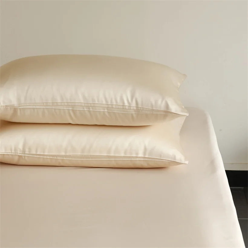 Taies d’oreiller en soie de mûrier ivoire, confort et douceur luxueuse