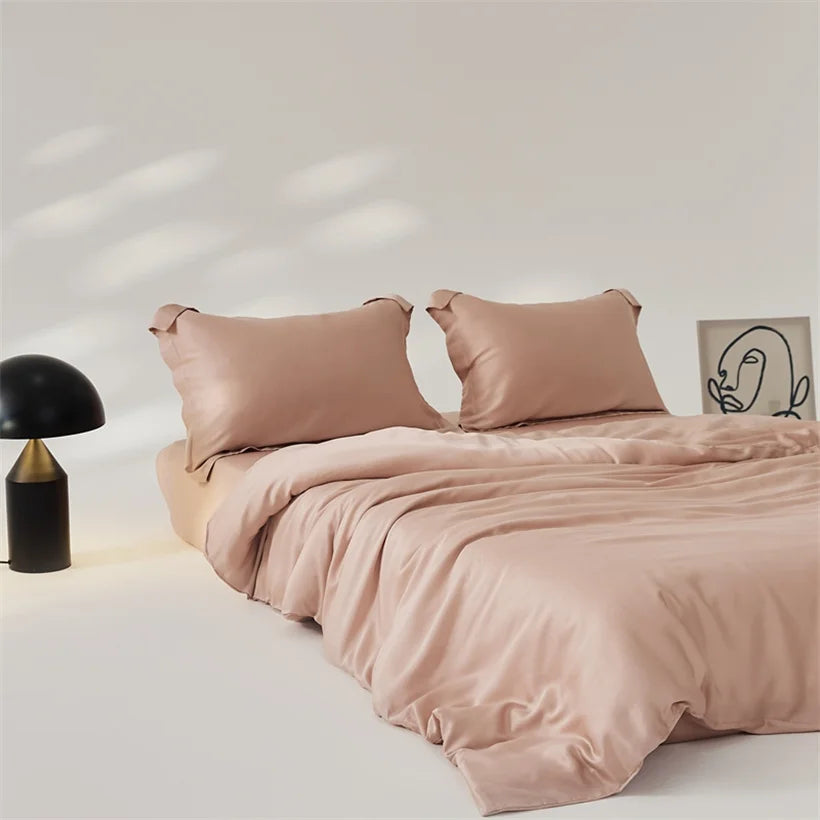 Taies d’oreiller en soie de mûrier rose 