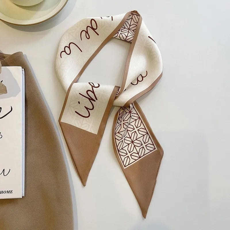 Foulard en soie accessoire beauté Gamme Brun