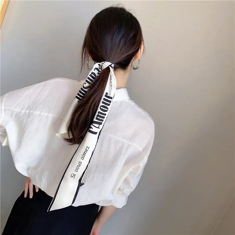 Foulard en soie accessoire beauté Gamme Noir et blanc