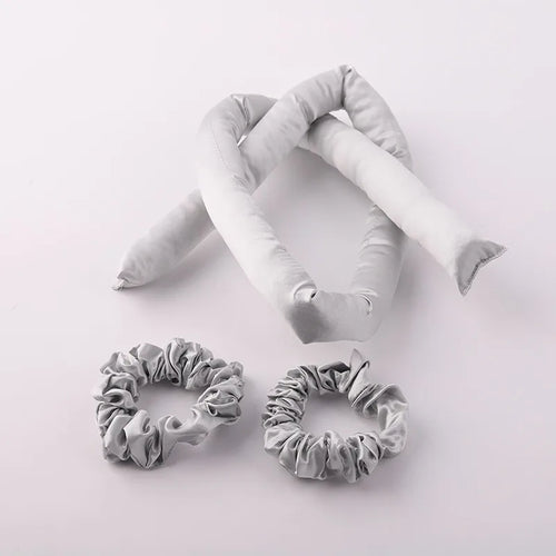 Set bigoudis sans chaleur en soie 22 Momme – bandeau + élastiques