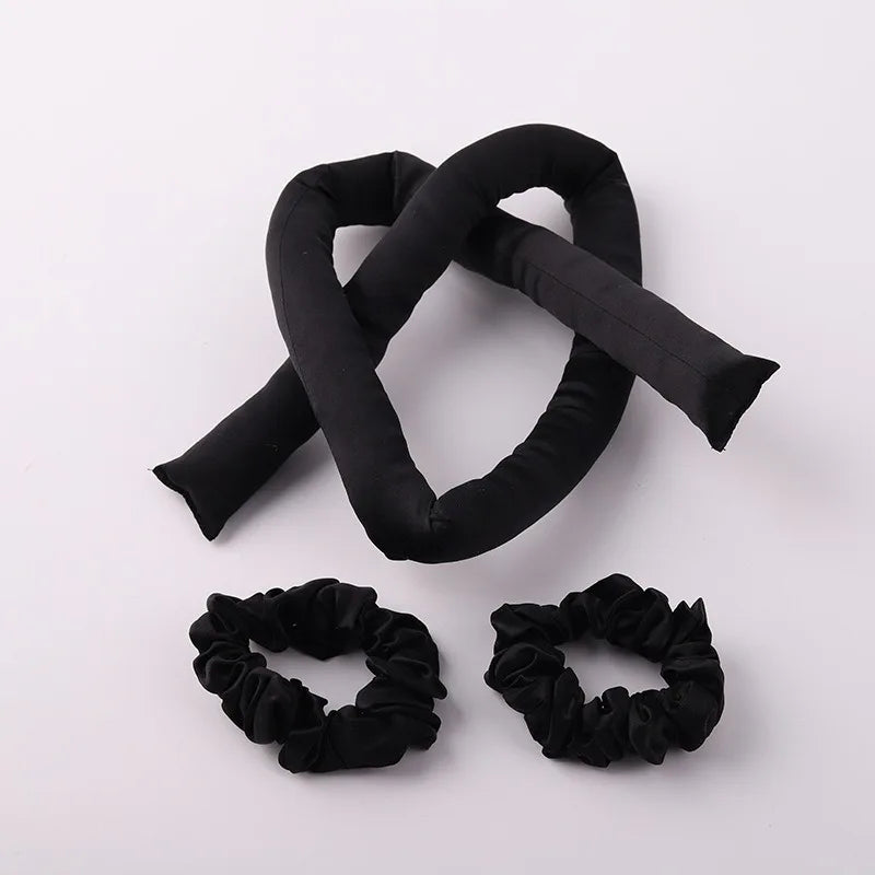 Bandeau en soie inclus pour bigoudis – confort nuit noir