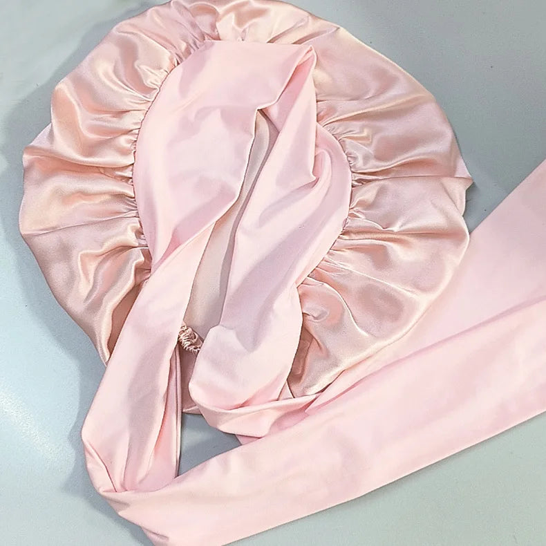 Réduction des frisottis avec bonnet en soie 19 Momme rose 
