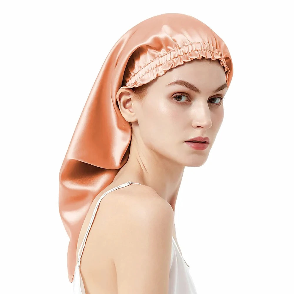 Bonnet soie cheveux longs – lifestyle orangé