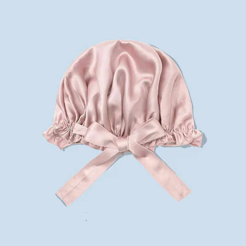 Bonnet en soie 22 mommes Oeko‑Tex – couleur rose, turban cheveux confortable pour dormir