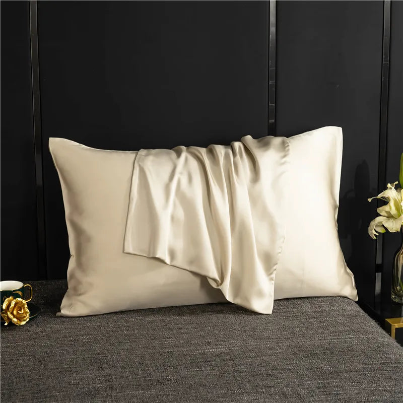 Taie d'oreiller en soie 1 ou 2pcs