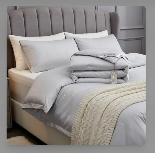 Chambre élégante avec couette en soie de mûrier GRIS