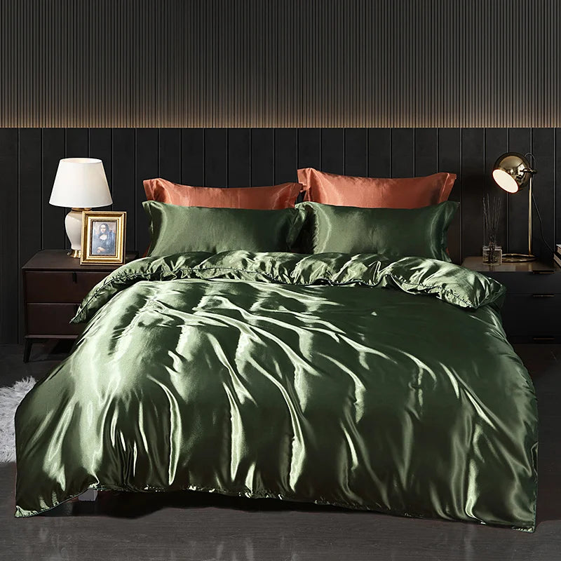 Drap plat en soie de mûrier doux et respirant vert