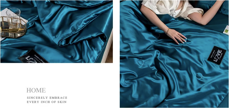 Durabilité du tissu en soie de mûrier naturelle bleu