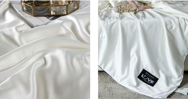 Couette en soie de mûrier offrant confort de sommeil blanc