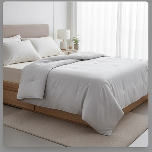 Couette En Soie De Mûrier King Size 220x240cm 3kg – Hiver Chaud, 100% Coton & Soie Naturelle, Douce & Respirante Toute Saison