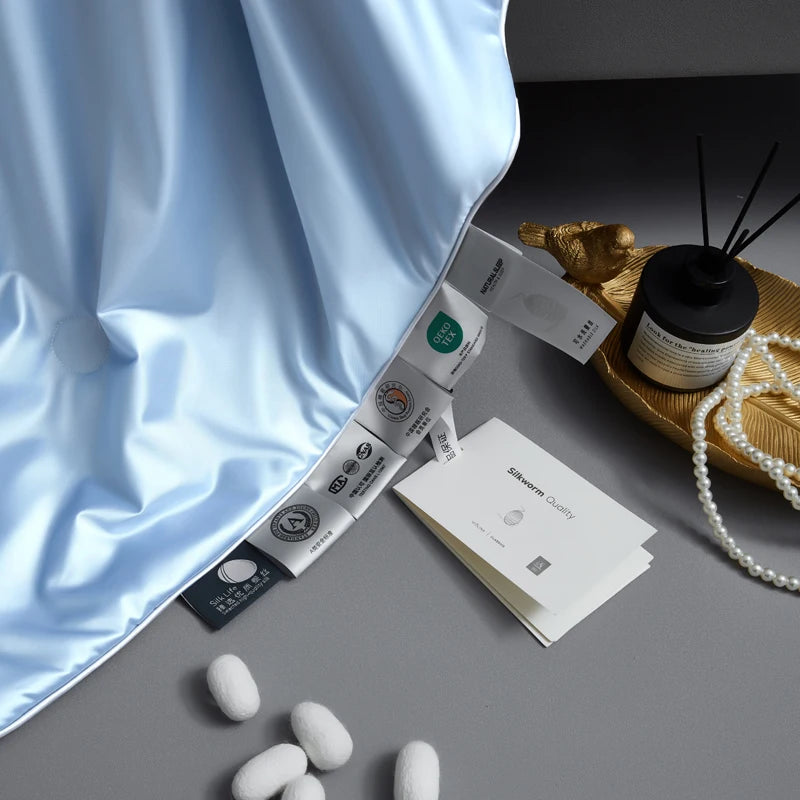 Garnissage en soie longue fibre naturelle bleu 