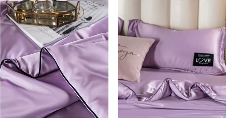 Couette respirante en soie pour nuits d’été violet