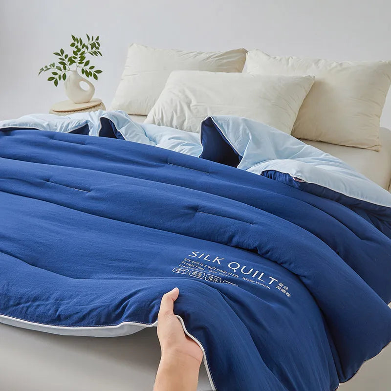 Idée cadeau luxe – couette en soie de mûrier bleu