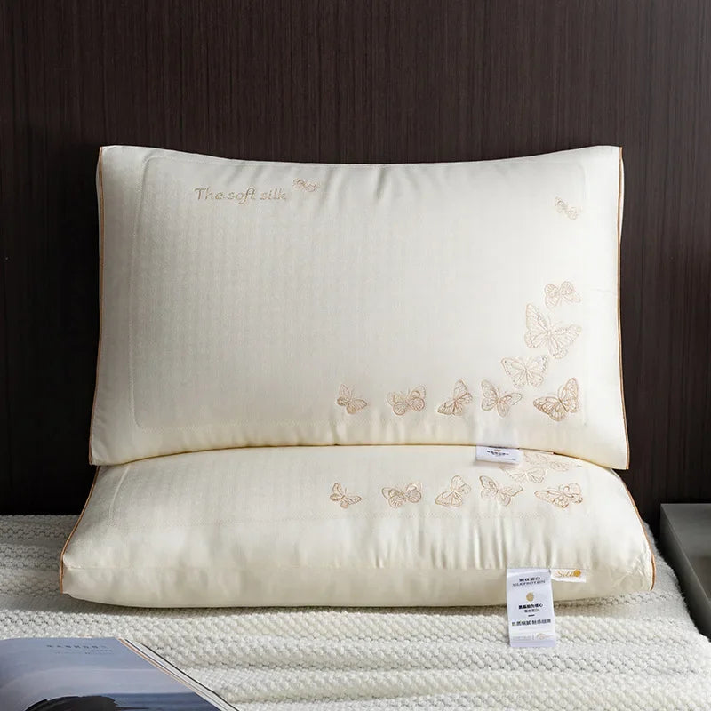 Oreiller soie ergonomique confort nuit