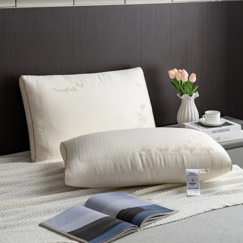 Oreiller en soie douce préserve peau & cheveux