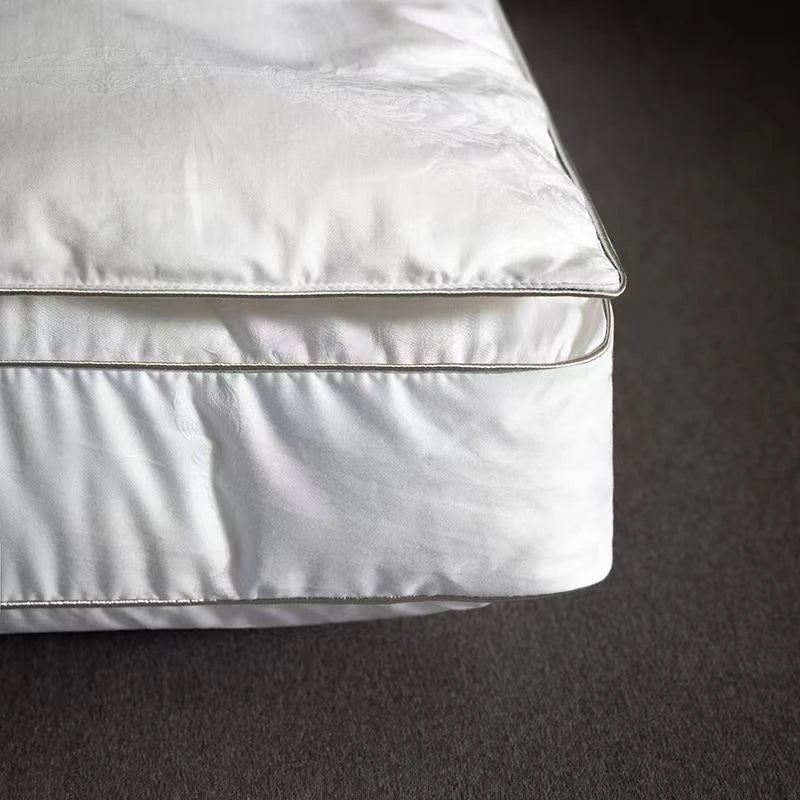 Oreiller soie et coton satin jacquard – confort sommeil