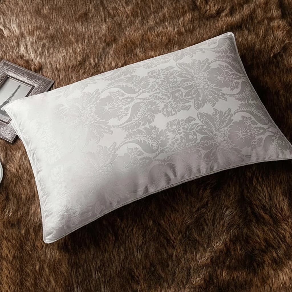 Oreiller hypoallergénique anti‑acariens soie naturelle