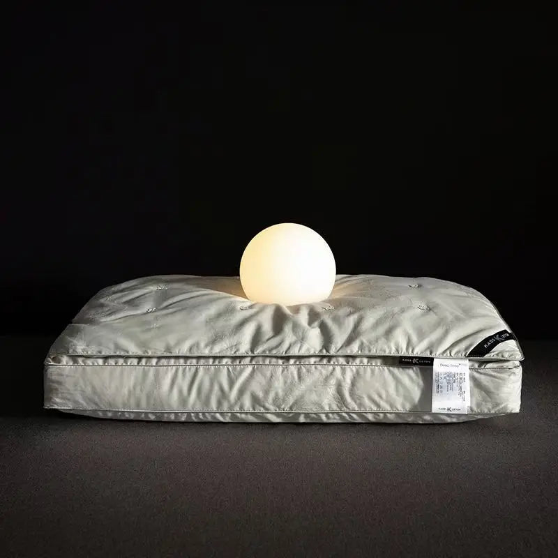 Oreiller luxe soie et coton jacquard sur lit élégant