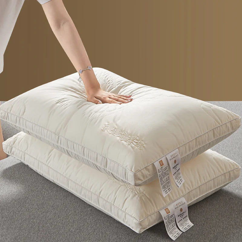 Oreiller en soie naturelle respirant et hypoallergénique