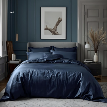 Housse de couette et drap plat en soie naturelle, coloris blanc