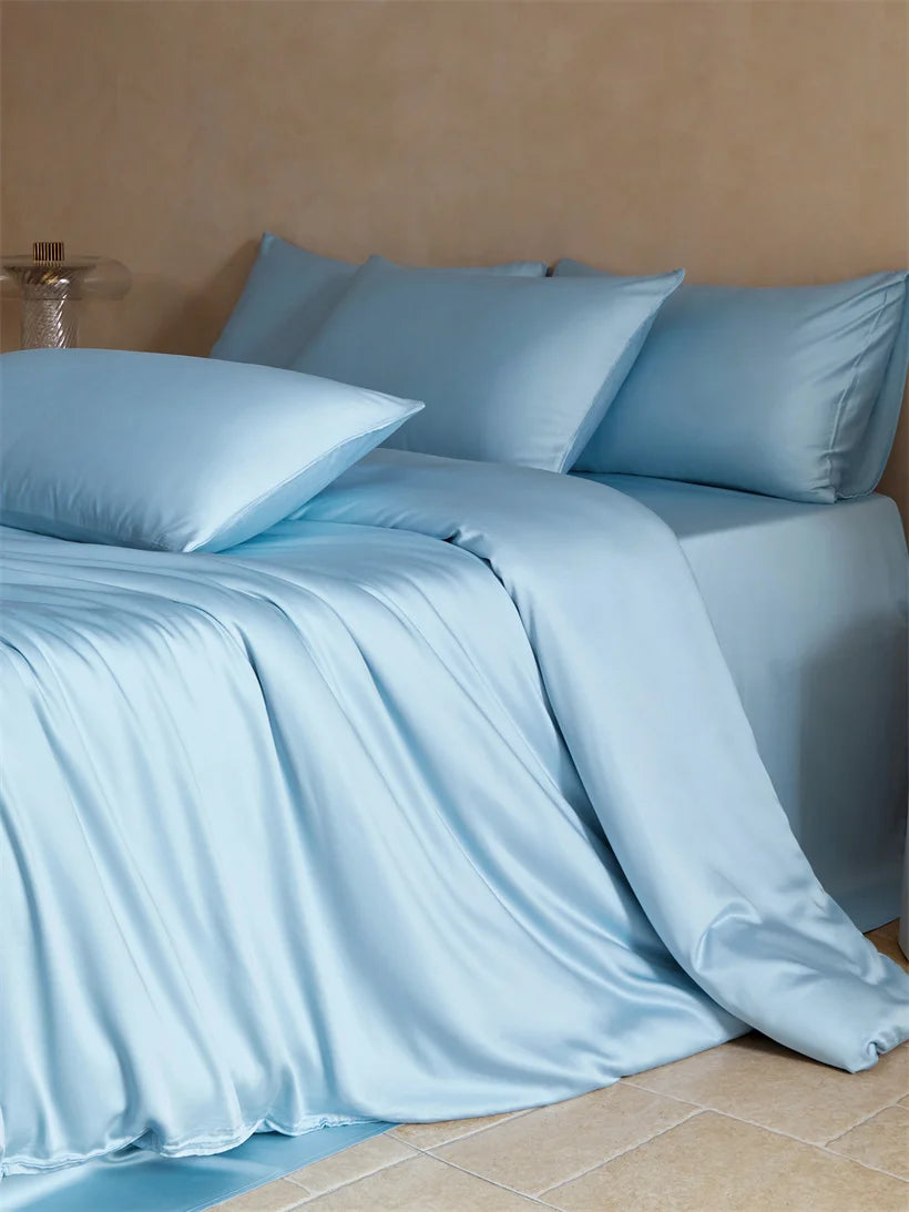 parure de lit en soie eoko tex bleu